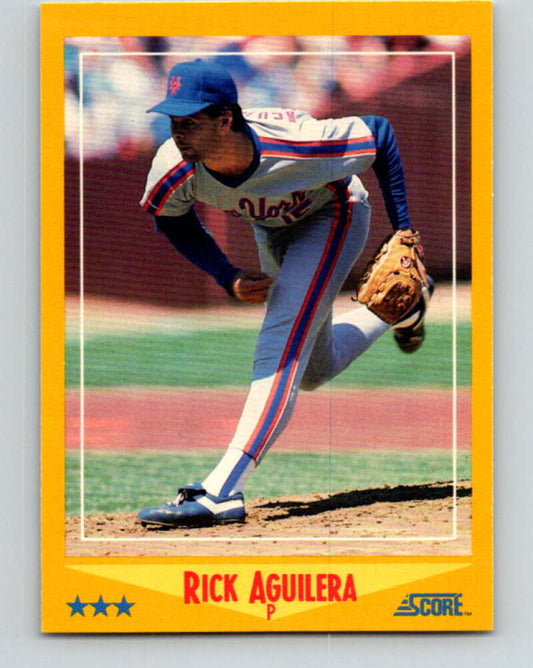 1988 Score #521 Rick Aguilera Mint New York Mets  Image 1