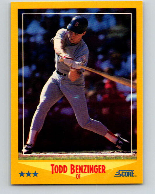 1988 Score #546 Todd Benzinger Mint RC Rookie Boston Red Sox  Image 1
