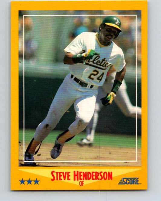 1988 Score #547 Steve Henderson Mint Oakland Athletics  Image 1