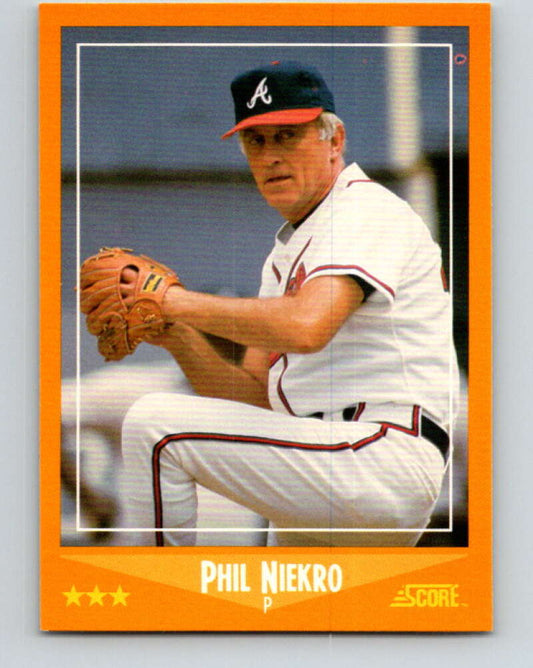 1988 Score #555 Phil Niekro Mint Atlanta Braves
