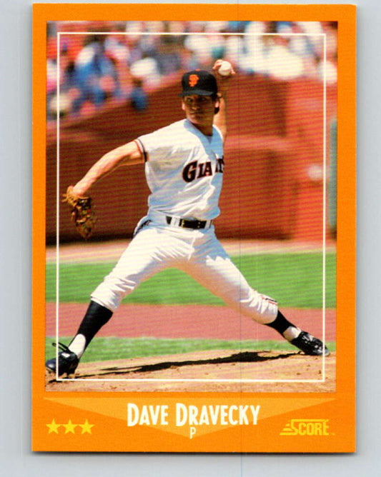 1988 Score #564 Dave Dravecky Mint San Francisco Giants  Image 1