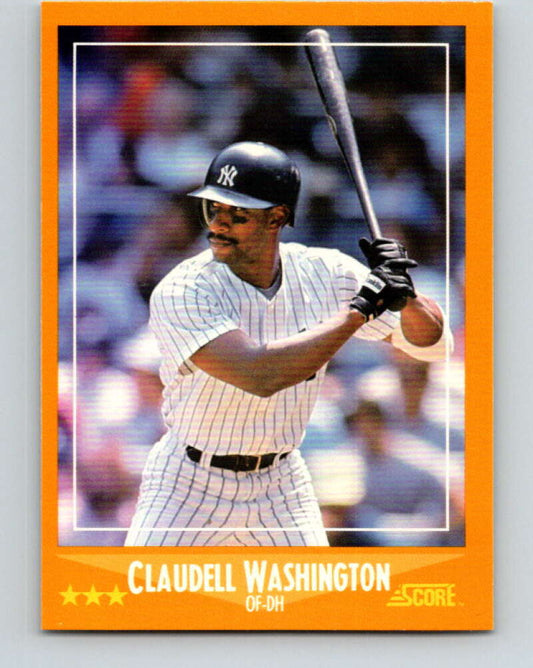 1988 Score #579 Claudell Washington Mint New York Yankees  Image 1