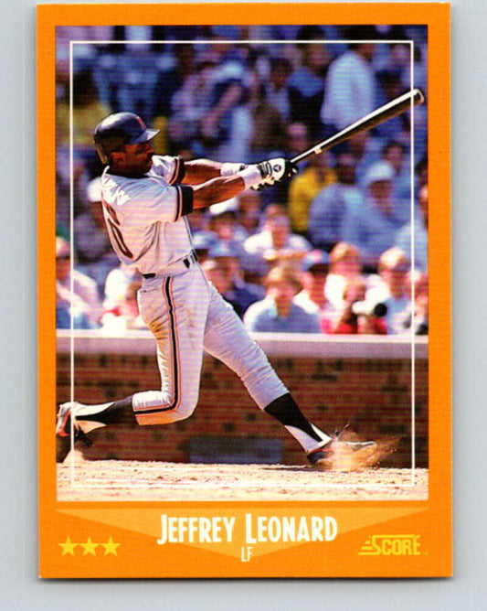 1988 Score #580 Jeffrey Leonard Mint San Francisco Giants  Image 1