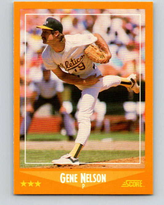 1988 Score #588 Gene Nelson Mint Oakland Athletics  Image 1