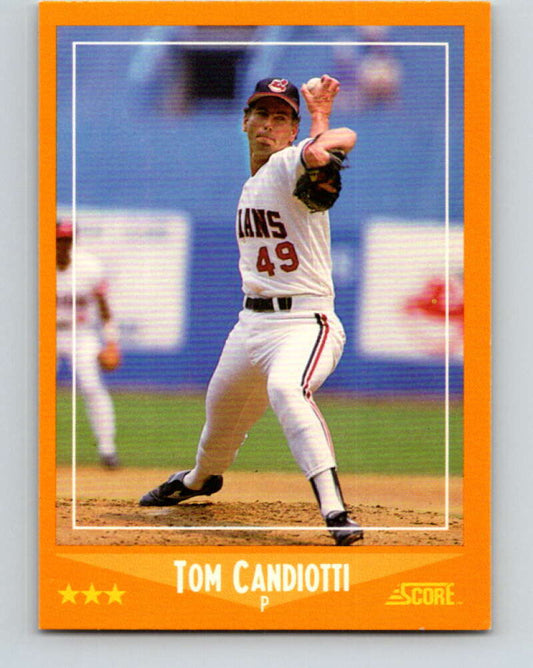 1988 Score #595 Tom Candiotti Mint Cleveland Indians  Image 1