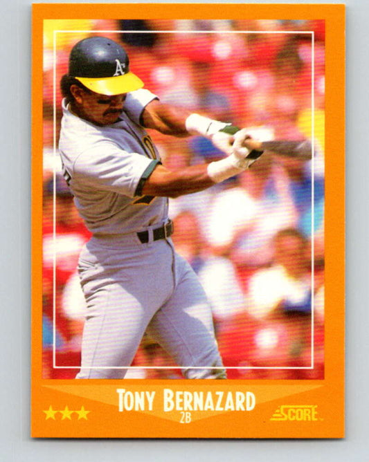 1988 Score #604 Tony Bernazard Mint Oakland Athletics  Image 1