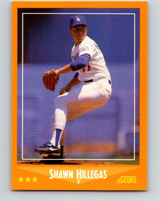 1988 Score #612 Shawn Hillegas Mint RC Rookie Los Angeles Dodgers  Image 1