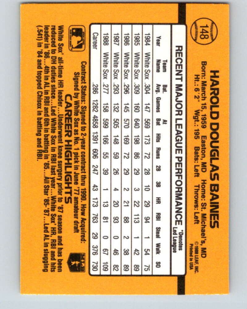 1989 Donruss #148 Harold Baines Mint Chicago White Sox