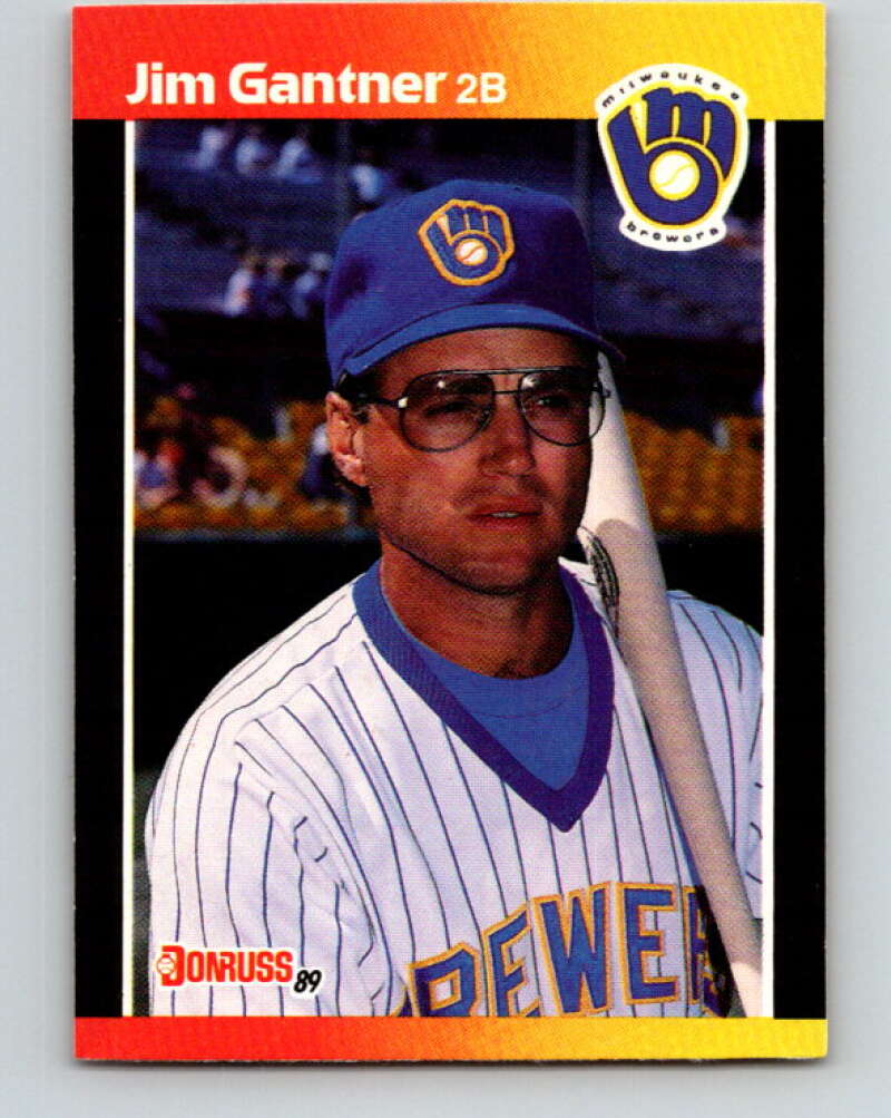 1989 Donruss #264 Jim Gantner UER Mint Milwaukee Brewers Image 1