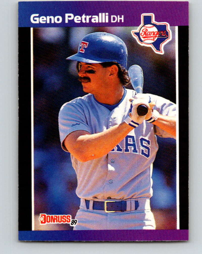 1989 Donruss #343 Geno Petralli Mint Texas Rangers Image 1