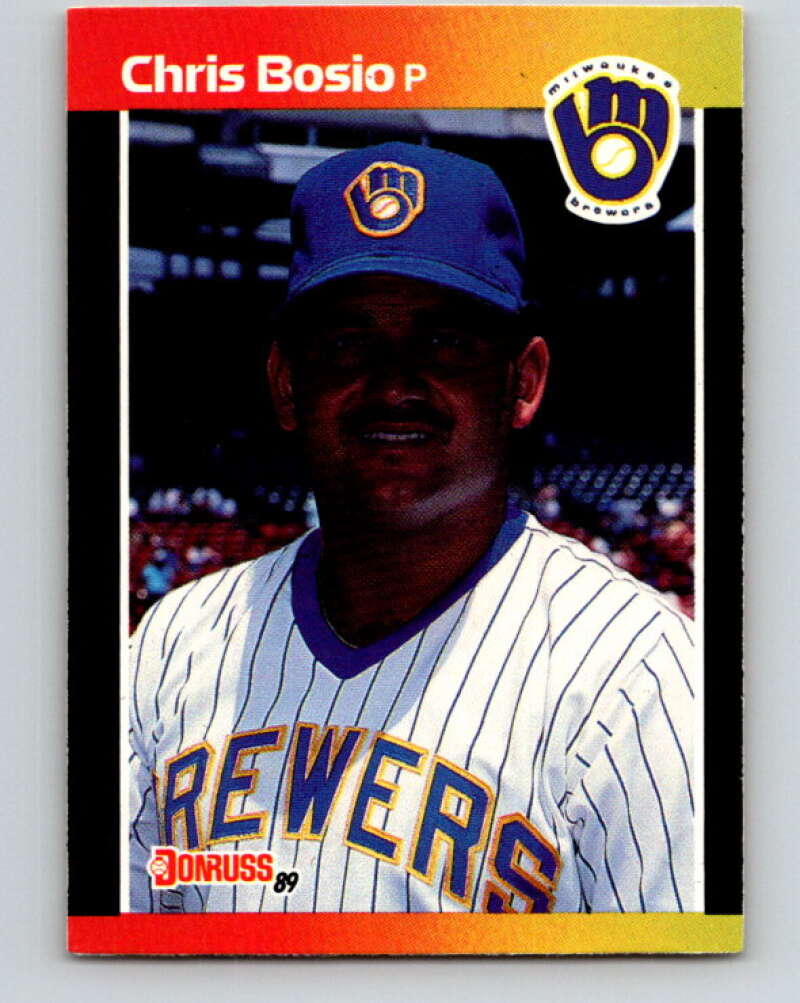1989 Donruss #412 Chris Bosio Mint Milwaukee Brewers Image 1