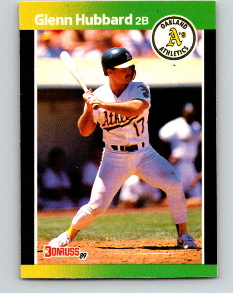 1989 Donruss #568 Glenn Hubbard DP Mint Oakland Athletics Image 1