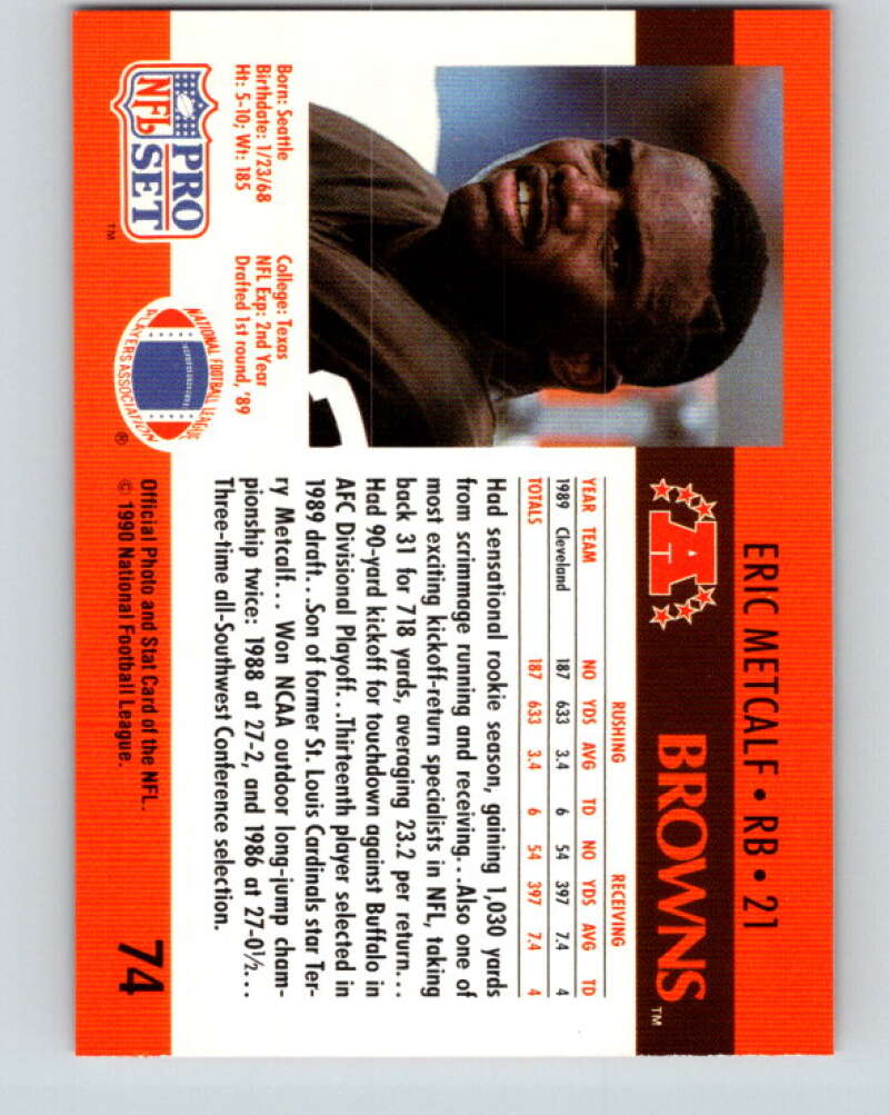 1990 Pro Set #74 Eric Metcalf Mint Cleveland Browns