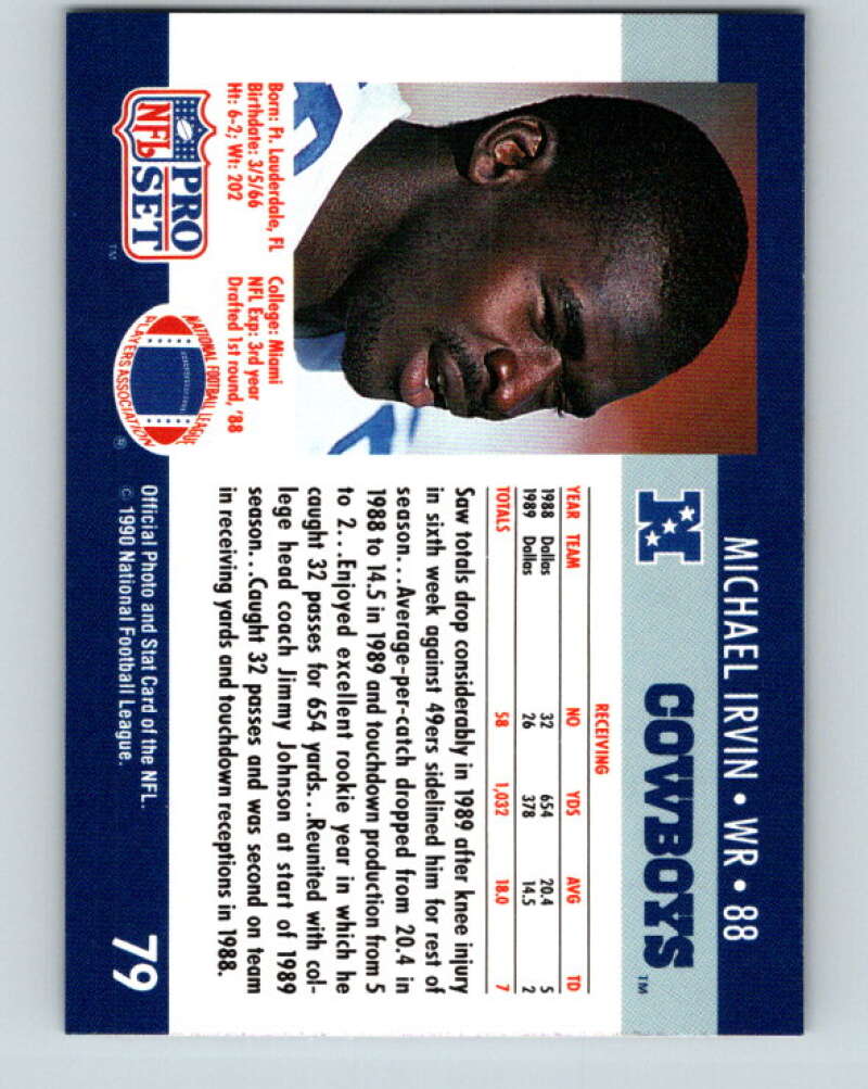 1990 Pro Set #79 Michael Irvin Mint Dallas Cowboys