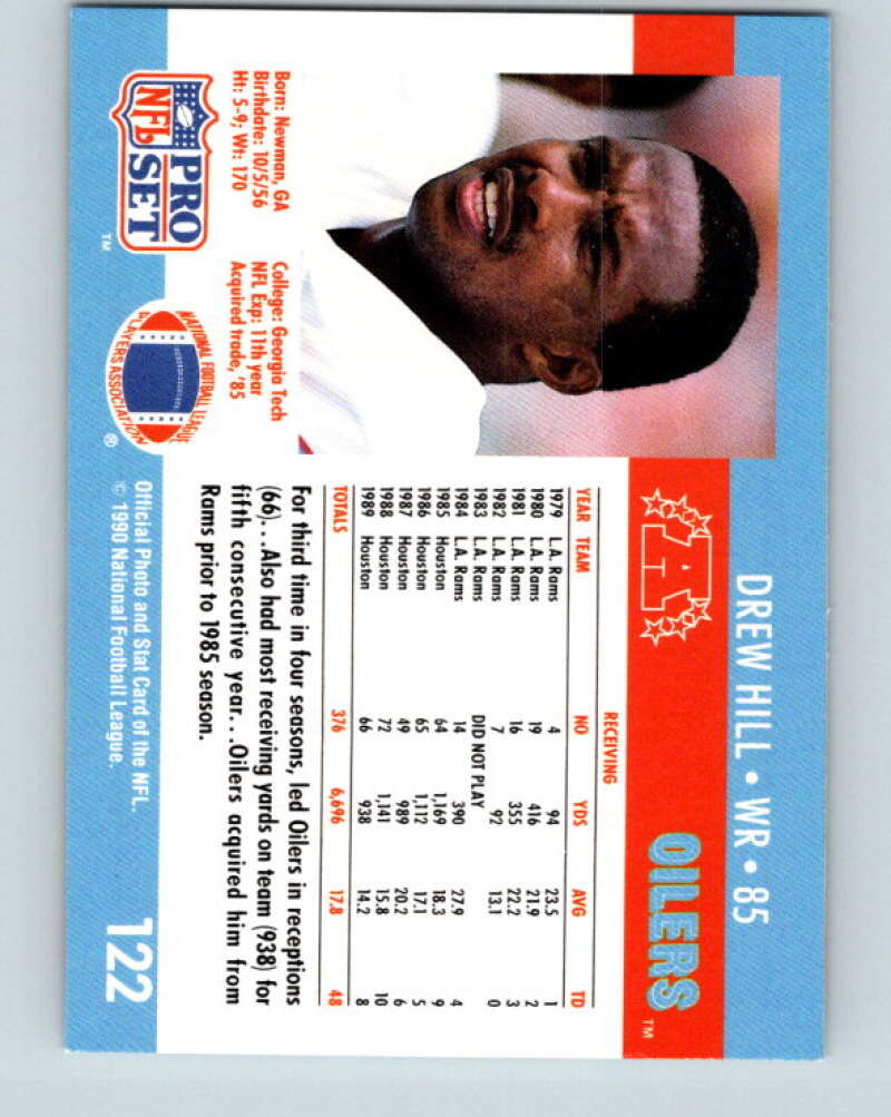 1990 Pro Set #122 Drew Hill Mint Houston Oilers Image 2