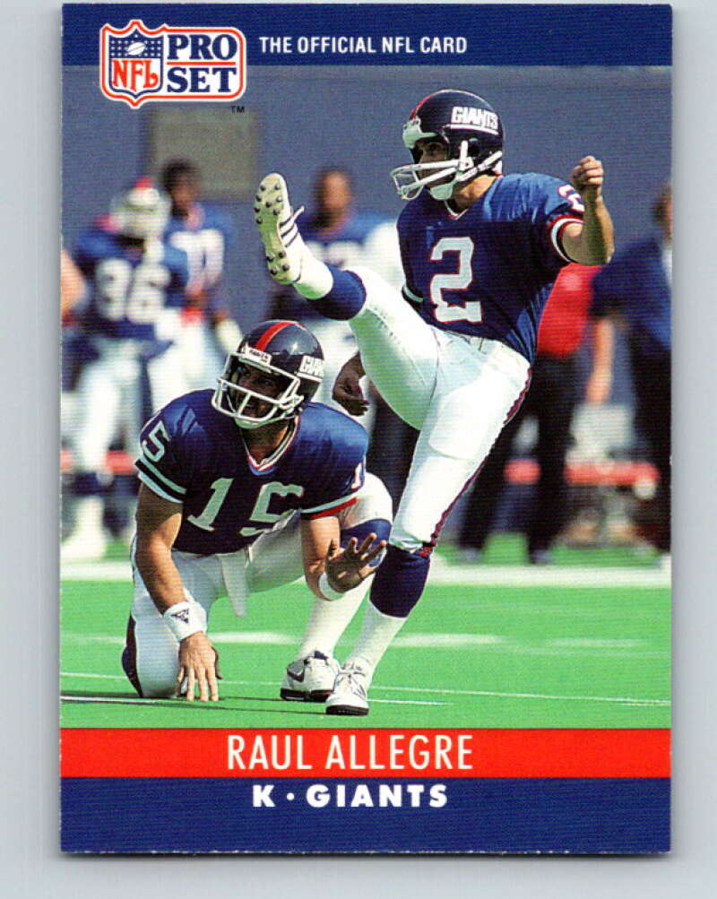 1990 Pro Set #222 Raul Allegre Mint New York Giants Image 1