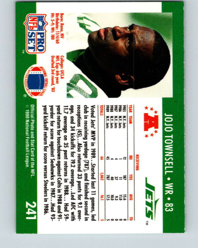 1990 Pro Set #241 Jo Jo Townsell Mint New York Jets Image 2