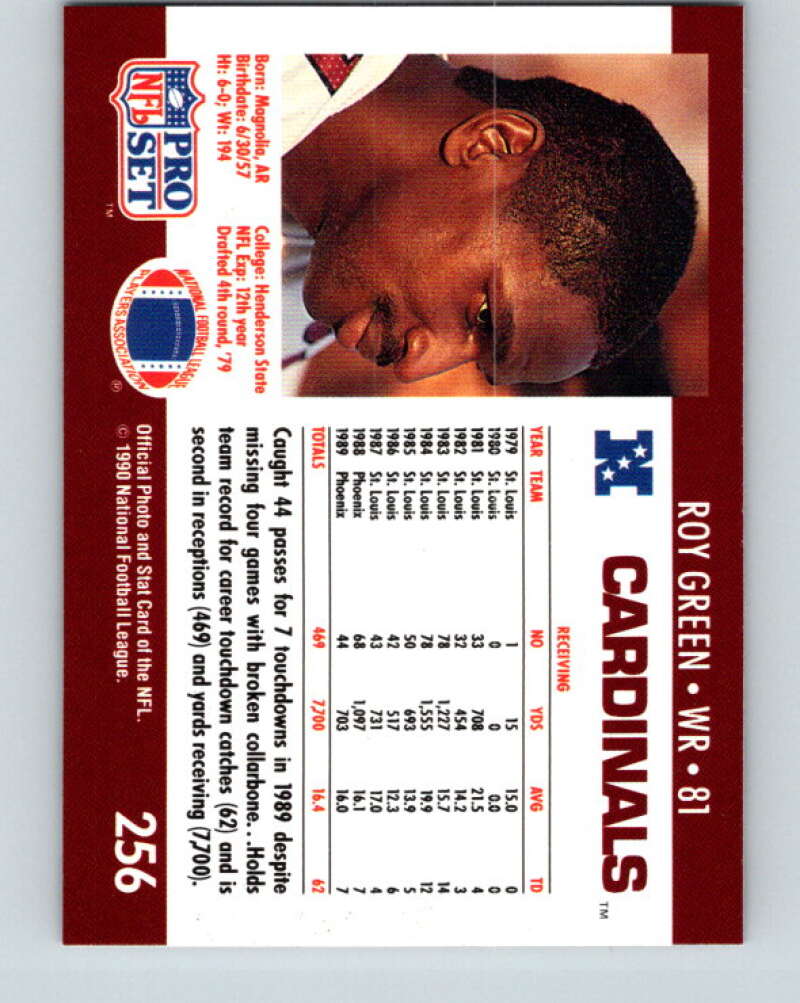 1990 Pro Set #256 Roy Green Mint Phoenix Cardinals Image 2