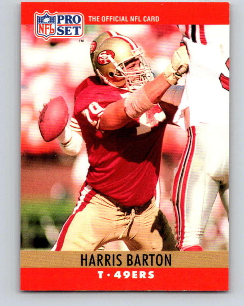 1990 Pro Set #284 Harris Barton Mint San Francisco 49ers Image 1