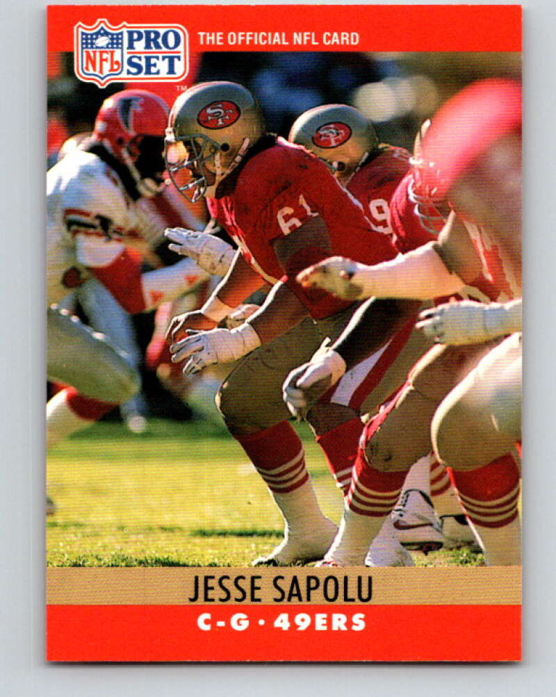 1990 Pro Set #296 Jesse Sapolu Mint RC Rookie San Francisco 49ers Image 1
