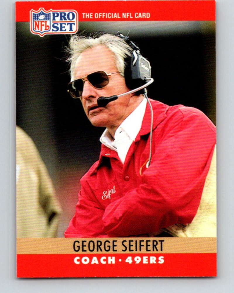 1990 Pro Set #299 George Seifert Mint San Francisco 49ers Image 1