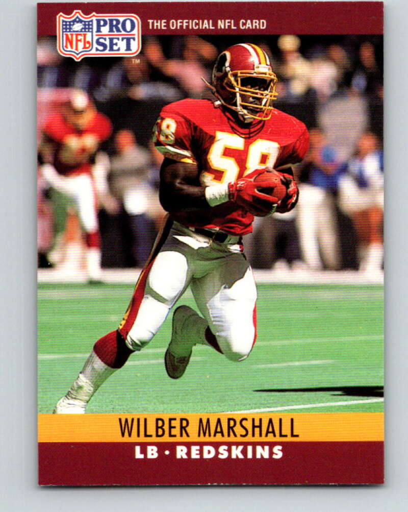 1990 Pro Set #326 Wilber Marshall Mint Washington Redskins Image 1
