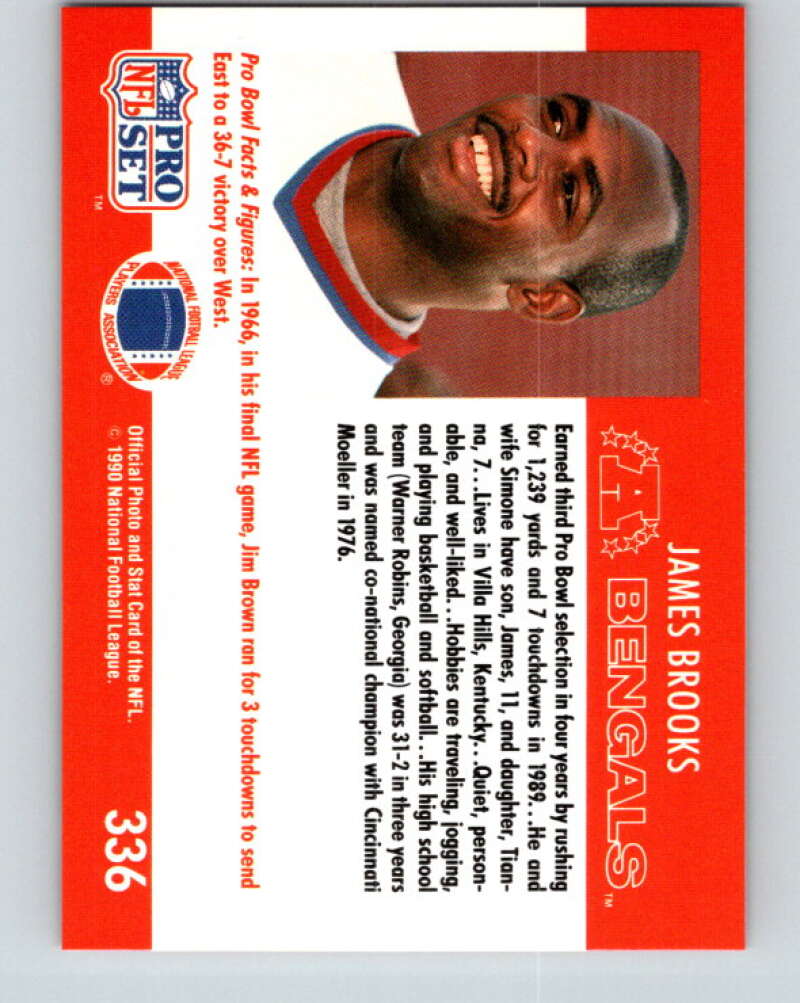 1990 Pro Set #336 James Brooks Mint Cincinnati Bengals Image 2