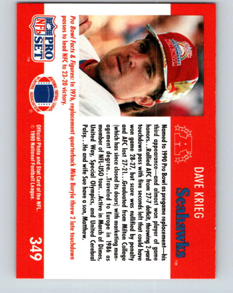 1990 Pro Set #348 Greg Kragen Mint Denver Broncos Image 2
