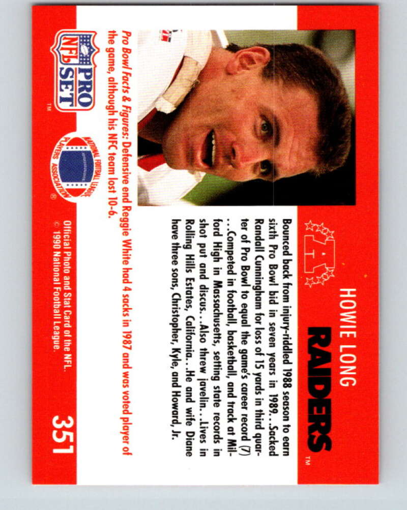 1990 Pro Set #350 Albert Lewis Mint Kansas City Chiefs Image 2