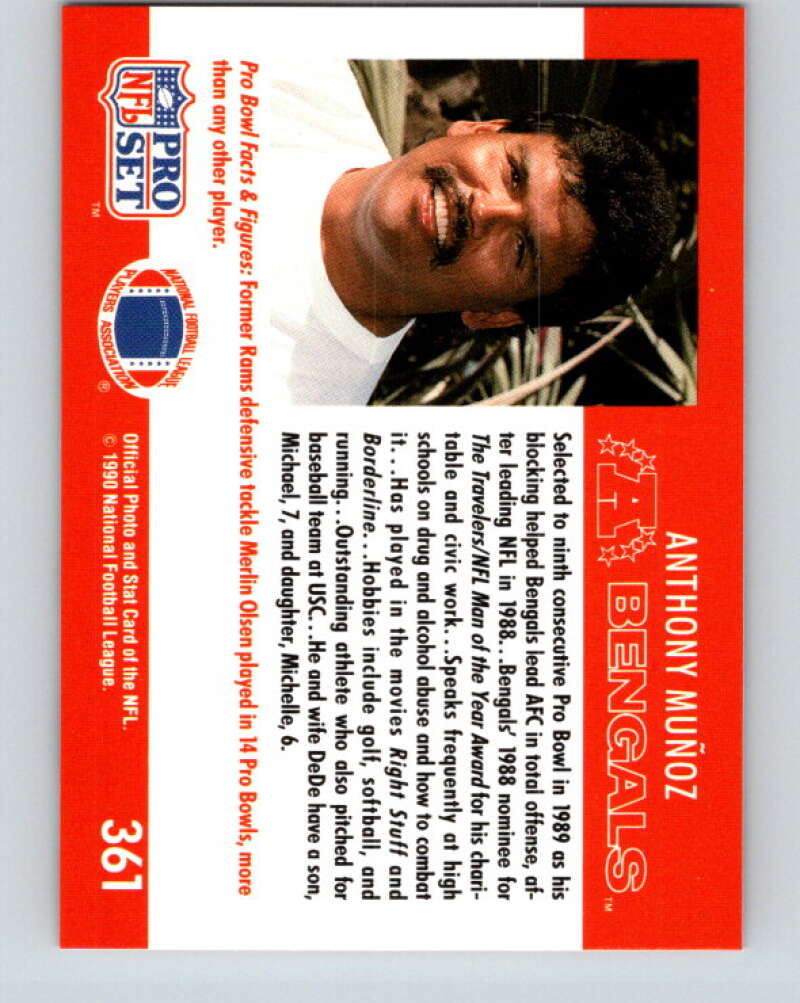 1990 Pro Set #360 Mike Munchak Mint Houston Oilers Image 2