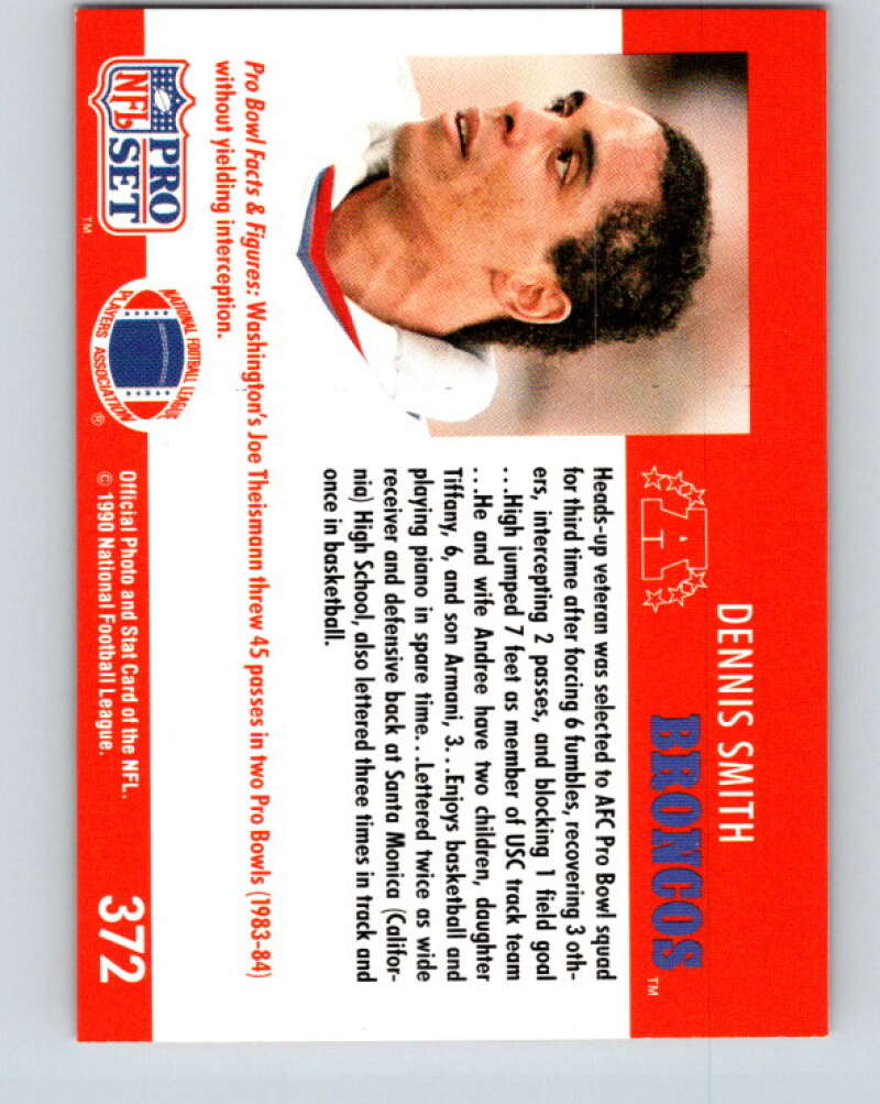 1990 Pro Set #371 Bruce Smith Mint Buffalo Bills Image 2