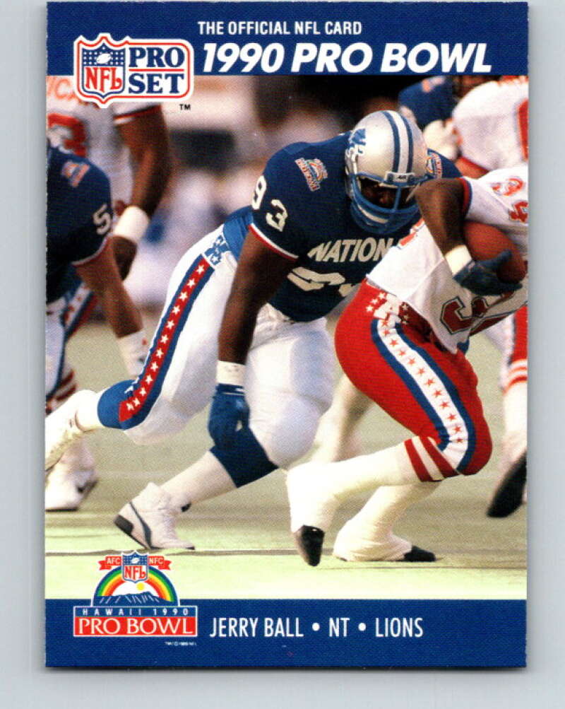 1990 Pro Set #381 Jerry Ball Mint Detroit Lions Image 1