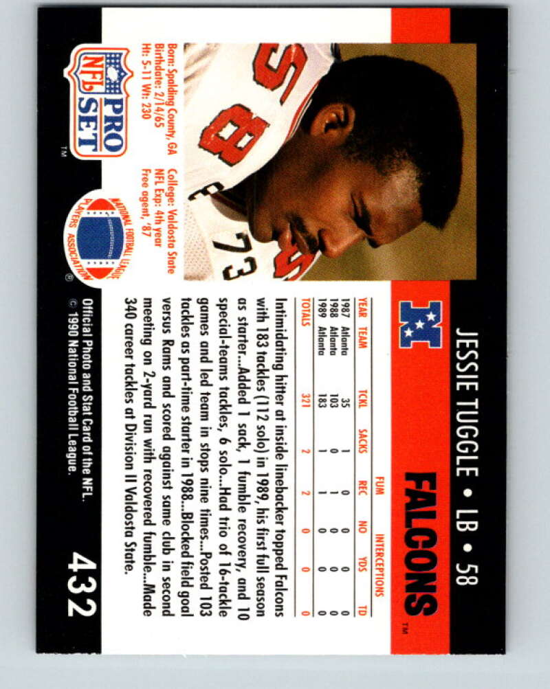 1990 Pro Set #432 Jessie Tuggle Mint RC Rookie Atlanta Falcons
