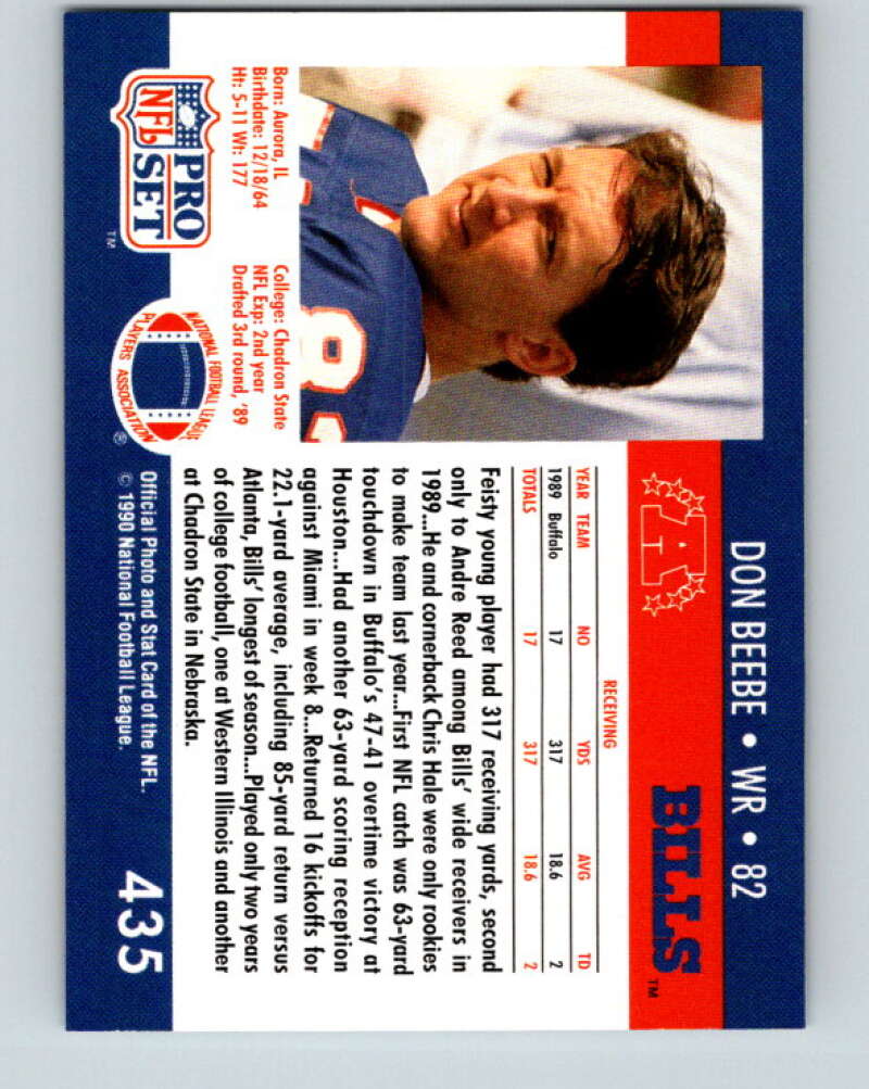 1990 Pro Set #435 Don Beebe Mint Buffalo Bills Image 2
