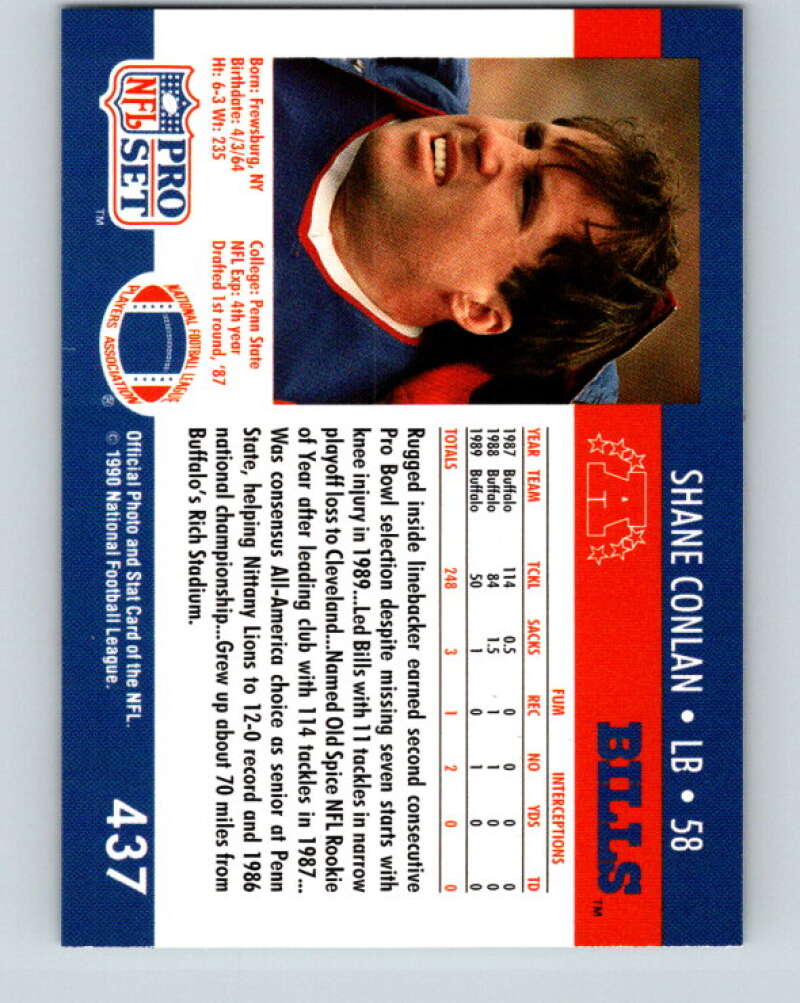 1990 Pro Set #437 Shane Conlan Mint Buffalo Bills Image 2