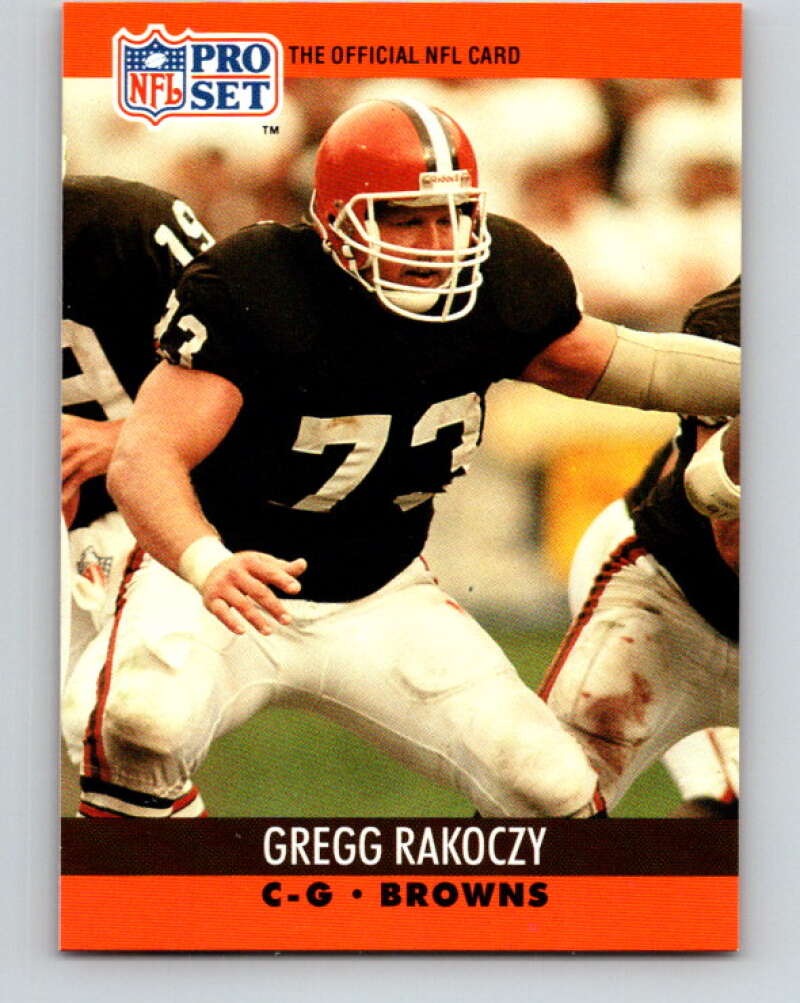 1990 Pro Set #476 Gregg Rakoczy Mint RC Rookie Cleveland Browns Image 1