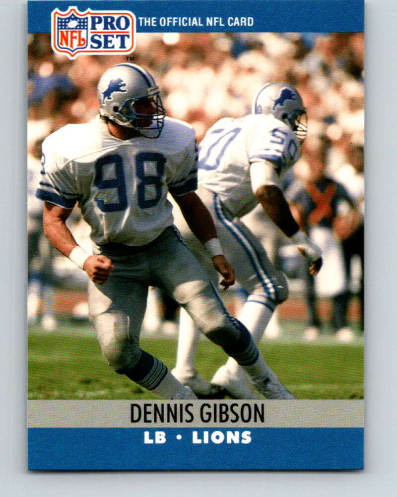 1990 Pro Set #495 Dennis Gibson Mint Detroit Lions Image 1