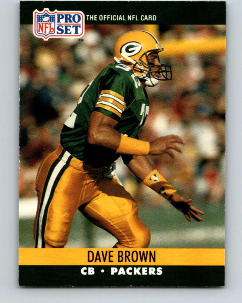 1990 Pro Set #499 Dave Brown Mint Green Bay Packers Image 1