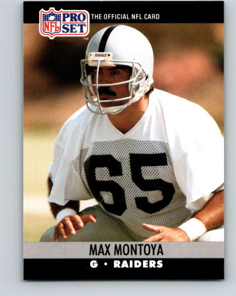 1990 Pro Set #547 Max Montoya Mint Los Angeles Raiders Image 1