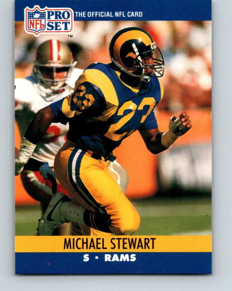 1990 Pro Set #553 Michael Stewart Mint RC Rookie Los Angeles Rams Image 1