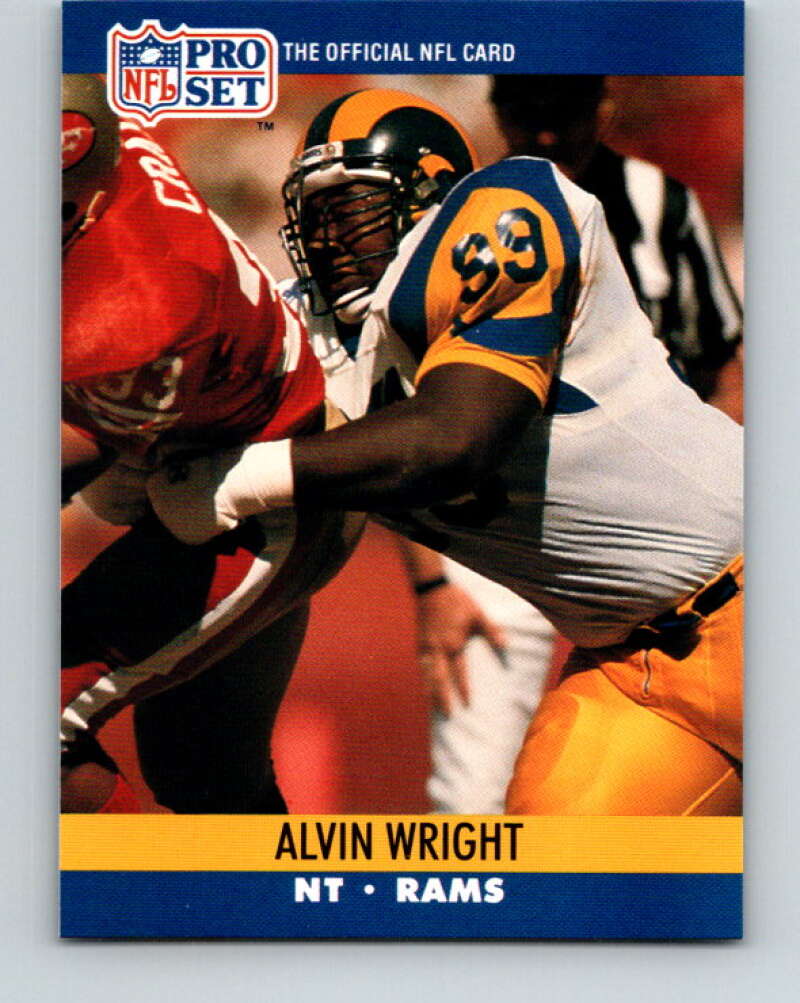 1990 Pro Set #556 Alvin Wright Mint RC Rookie Los Angeles Rams Image 1
