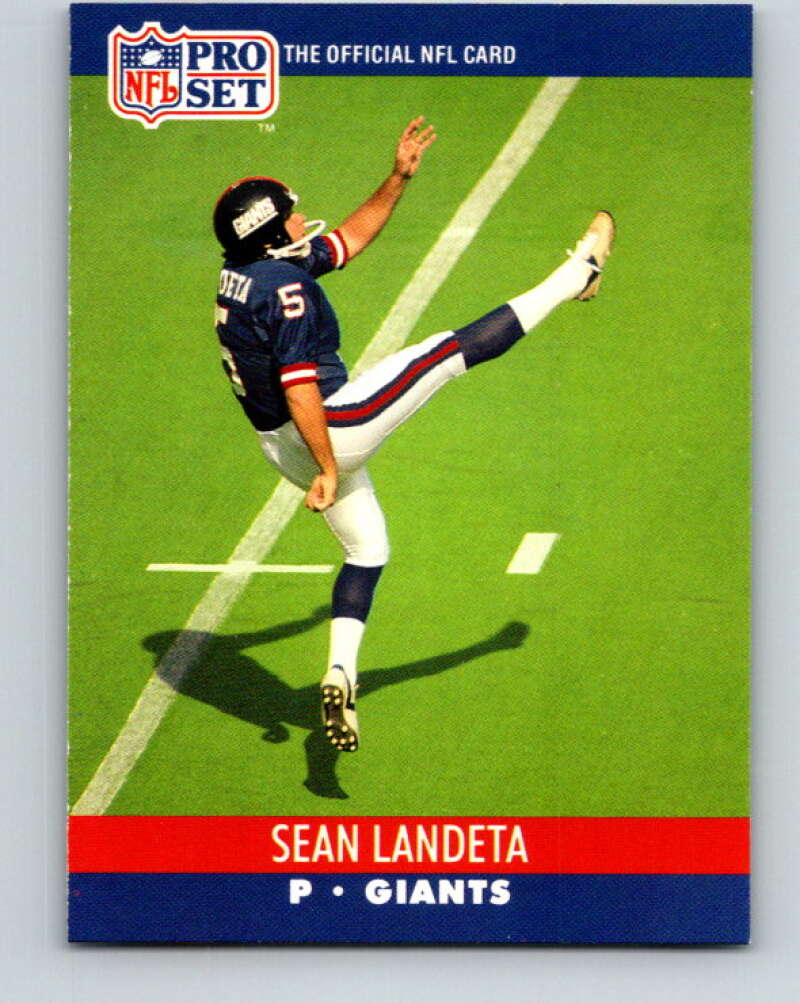 1990 Pro Set #597 Sean Landeta Mint New York Giants Image 1