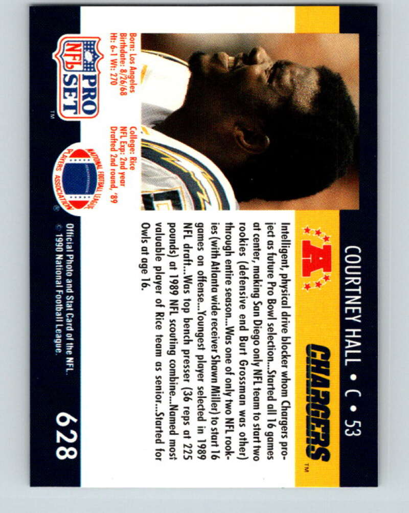 1990 Pro Set #628 Courtney Hall Mint San Diego Chargers Image 2