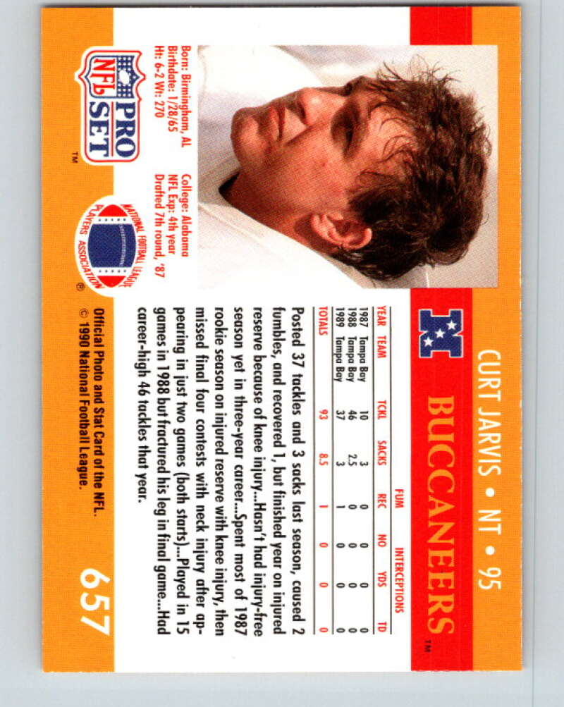 1990 Pro Set #657 Curt Jarvis Mint Tampa Bay Buccaneers