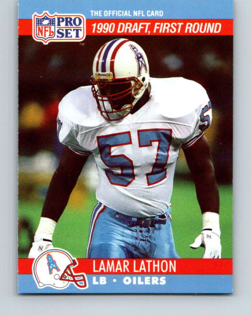 1990 Pro Set #683 Lamar Lathon Mint RC Rookie Houston Oilers Image 1