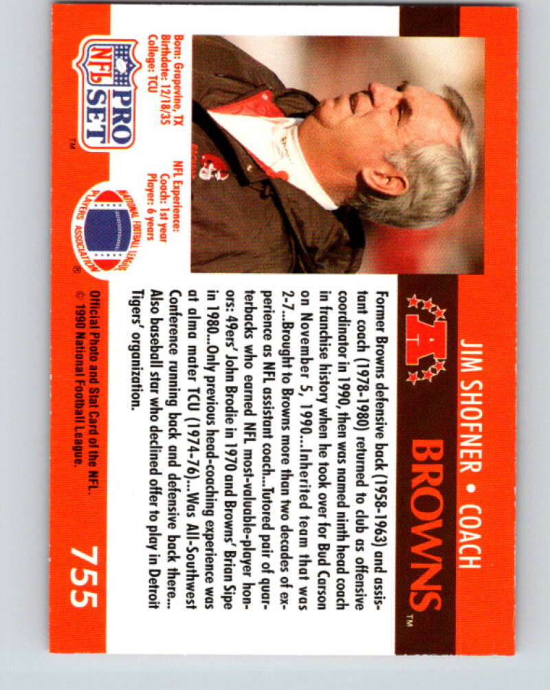 1990 Pro Set #755 Jim Shofner Mint Cleveland Browns