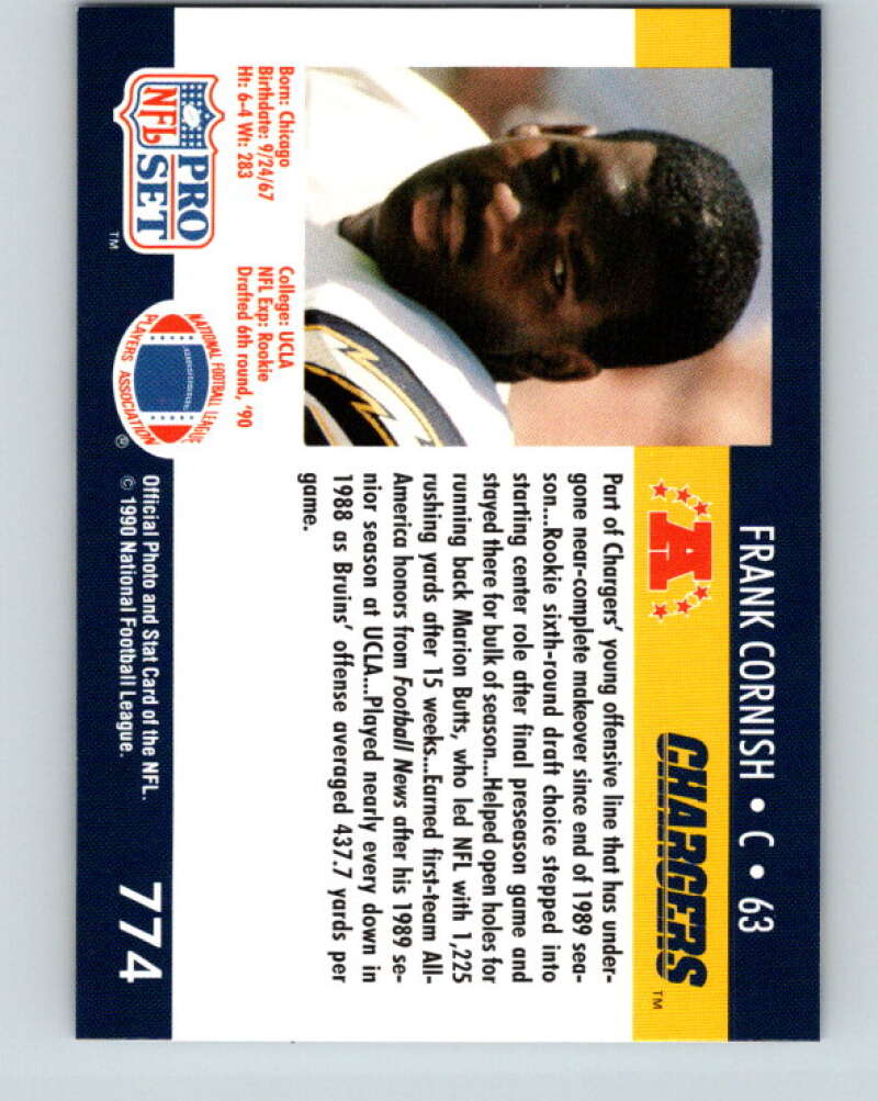 1990 Pro Set #774 Frank Cornish Mint RC Rookie San Diego Chargers