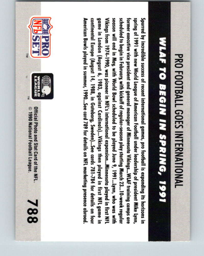 1990 Pro Set #788 World League Debut Mint