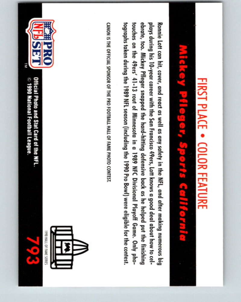 1990 Pro Set #793 Ronnie Lott Mint San Francisco 49ers Image 2