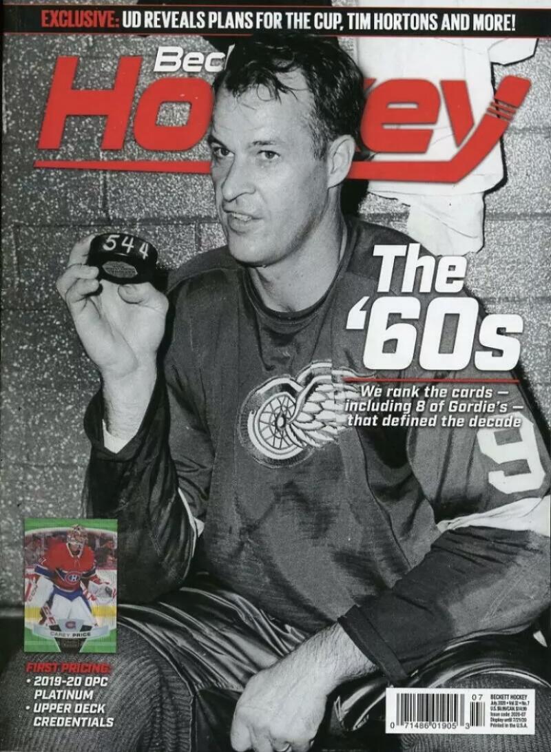 July 2020 Beckett Hockey Monthly Magazine - Gordie Howe Cover